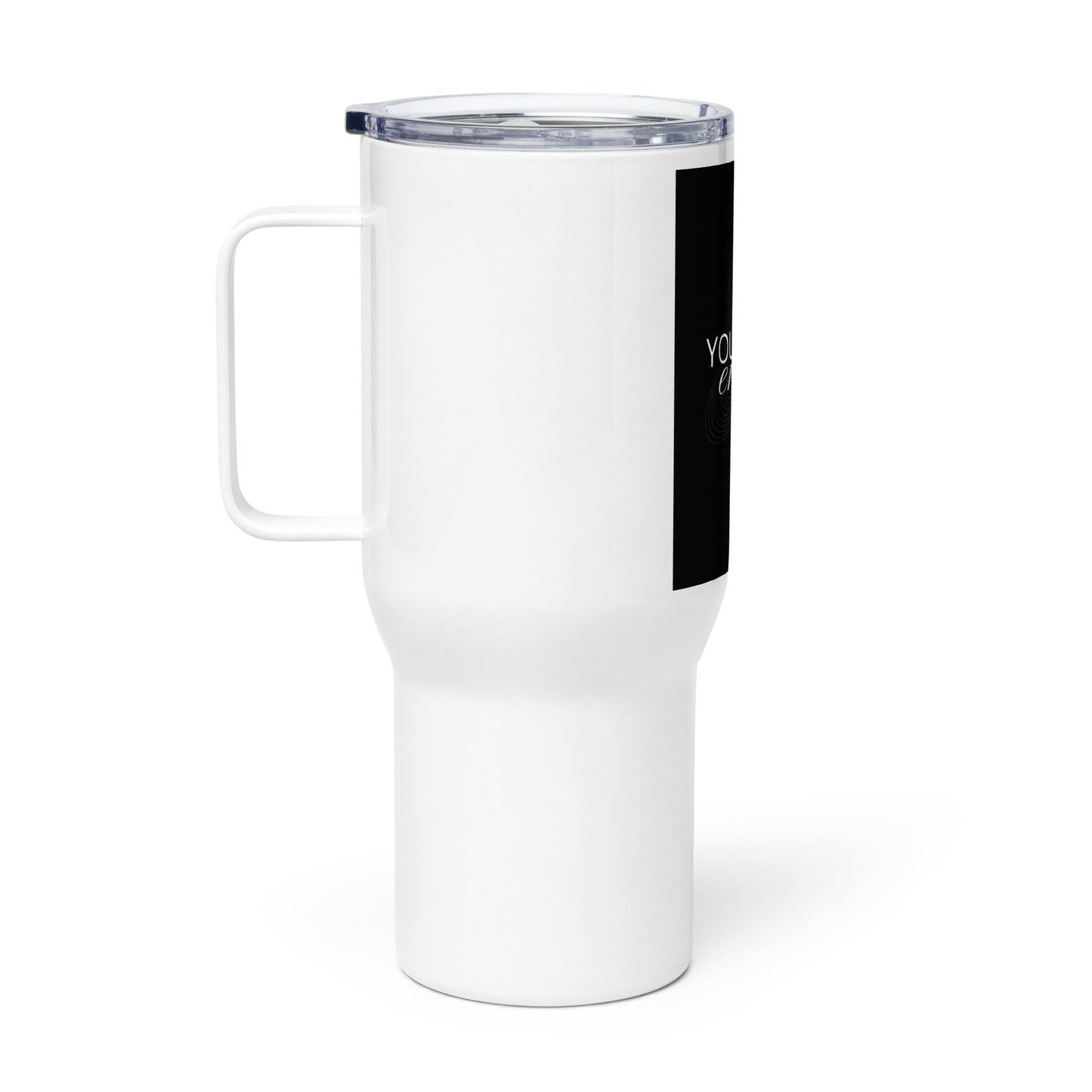 Travel mug with a handle