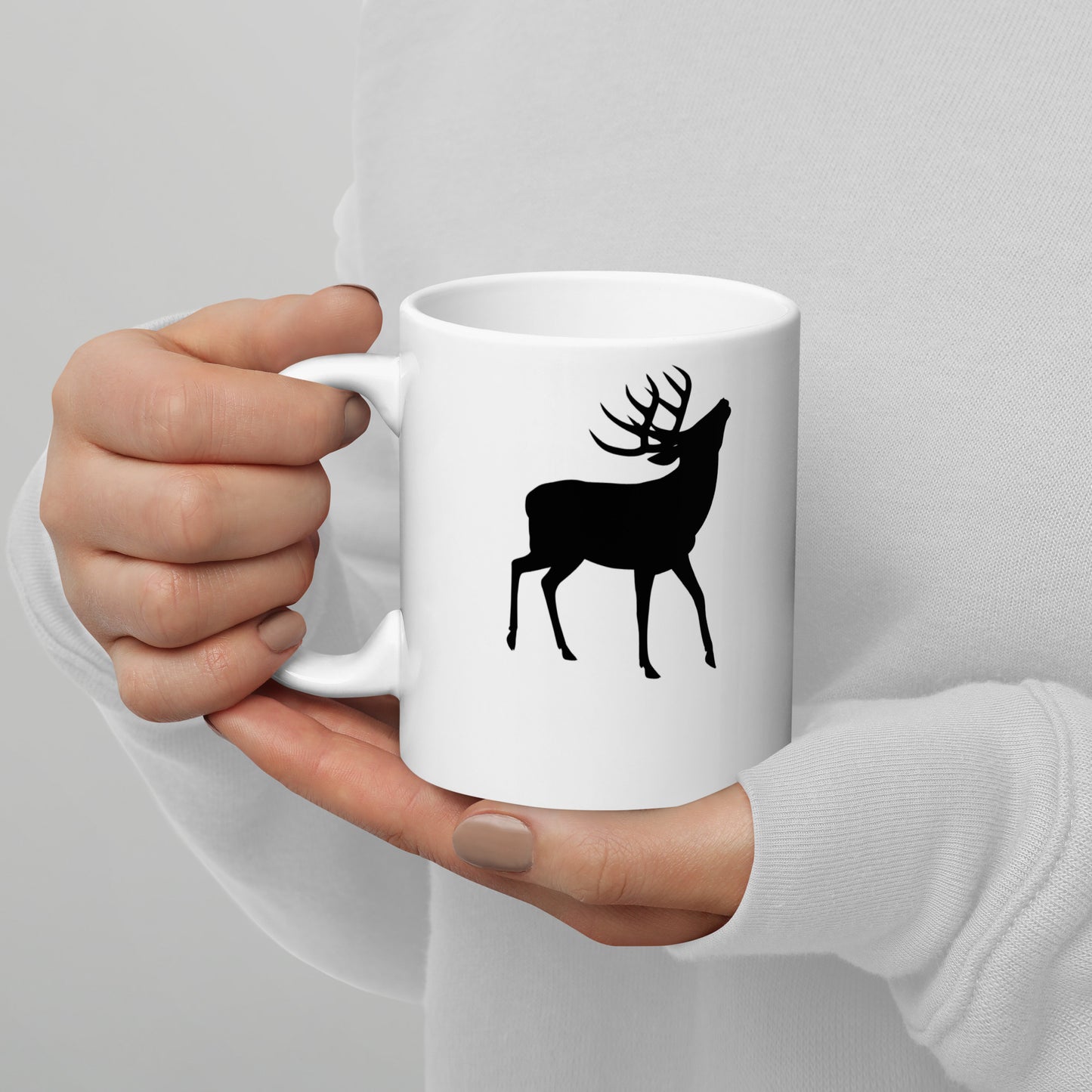 White glossy mug