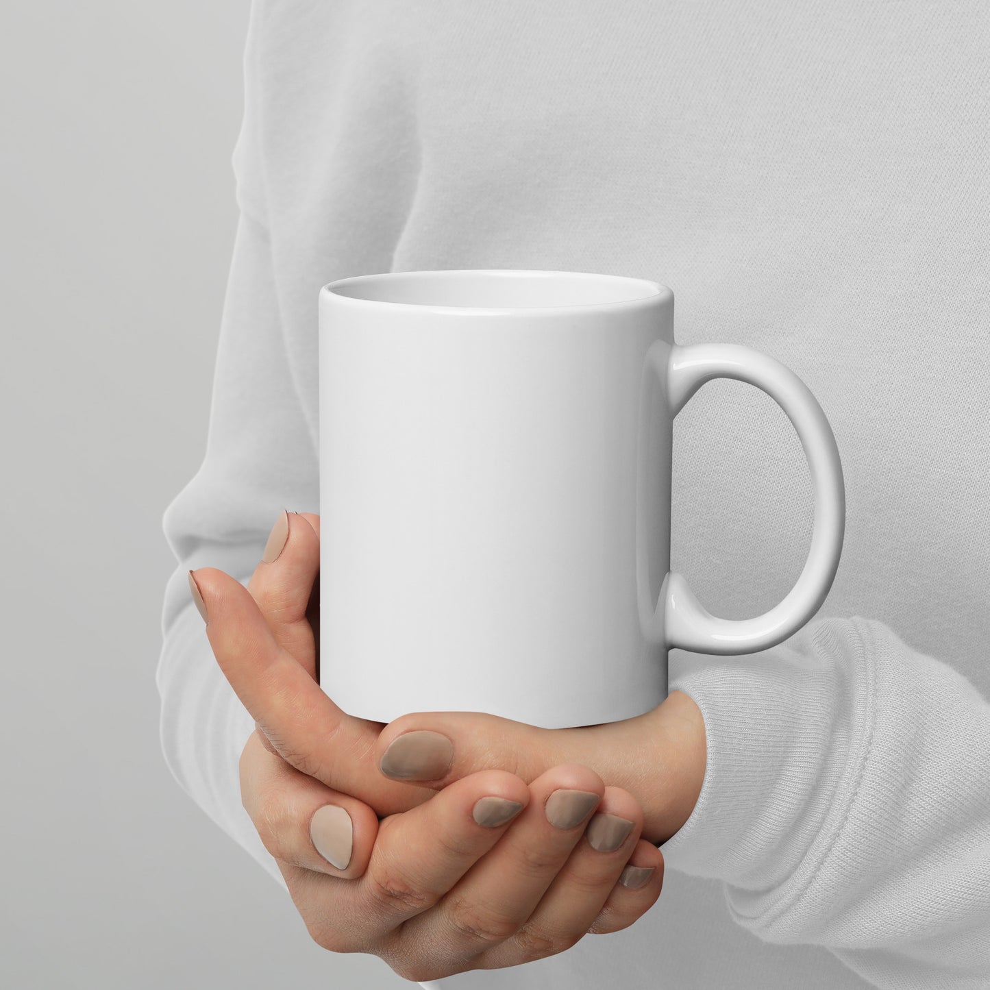 White glossy mug