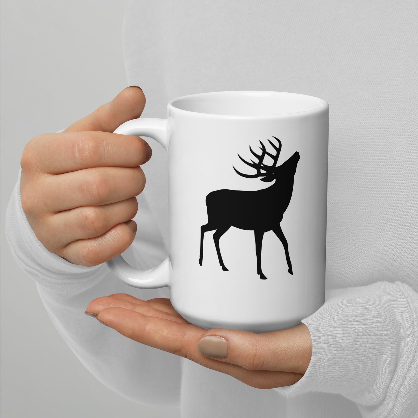 White glossy mug